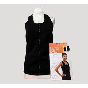 Slim & Trim Neoprene Slimming Vest Womens Large Black Full Zipper